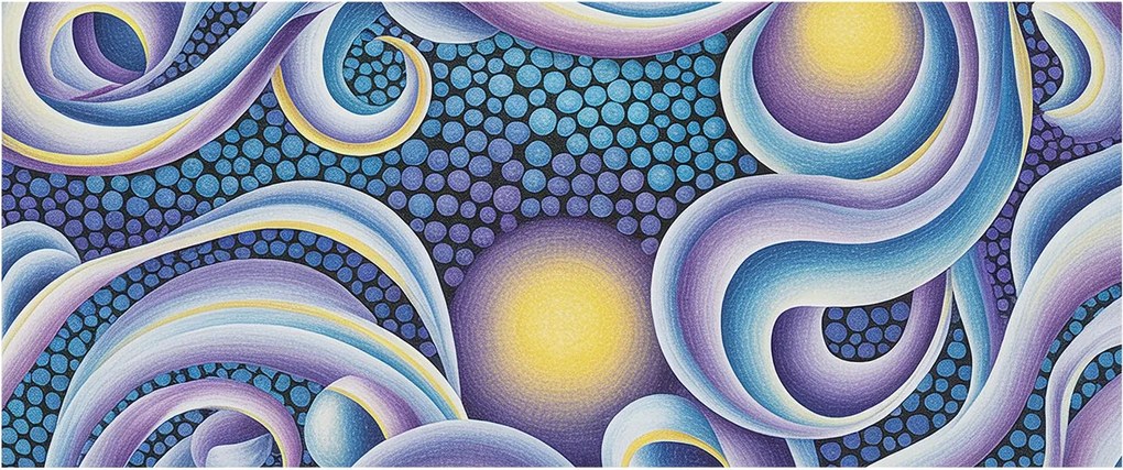 Dekoratív fotótapéta Falra Könnyű összeszerelés Színes örvények 250x104 Ragasztó