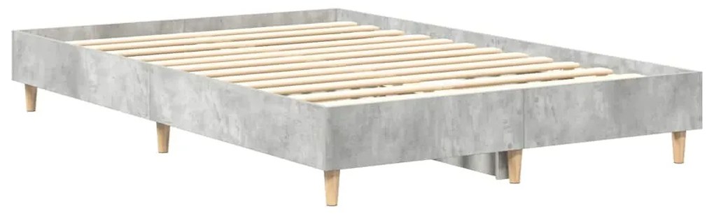 betonszürke szerelt fa ágykeret matrac nélkül 140x190 cm