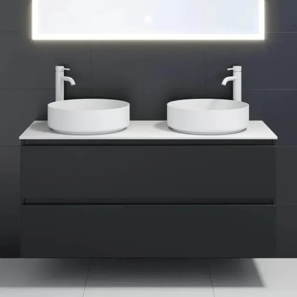 BATH DELUXE 06-040-16-01-00 - LJORDAL pultba építhető mosdó, Ø 40 cm, acél/fehér