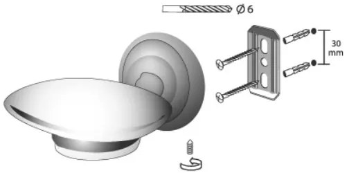 Erga Deco, kerámia szappantartó, antik sárgaréz, ERG-00405