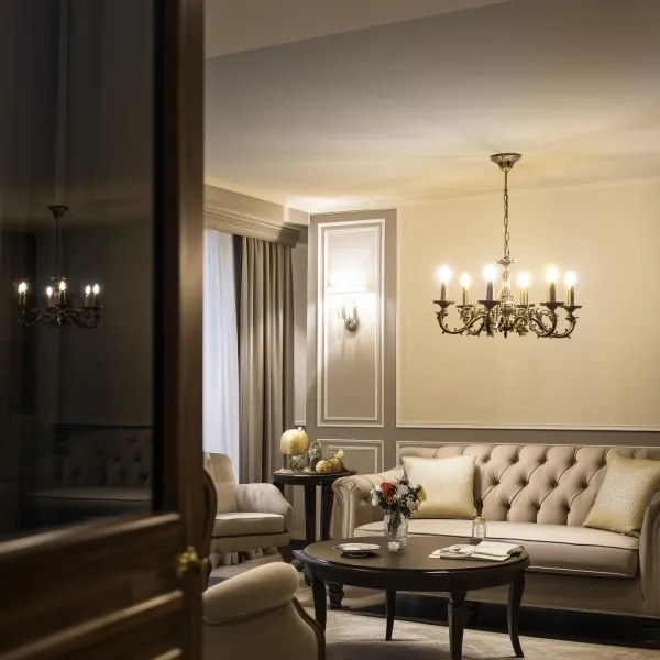 Brilagi - Csillár láncon CLASSIC 6xE14/60W/230V réz