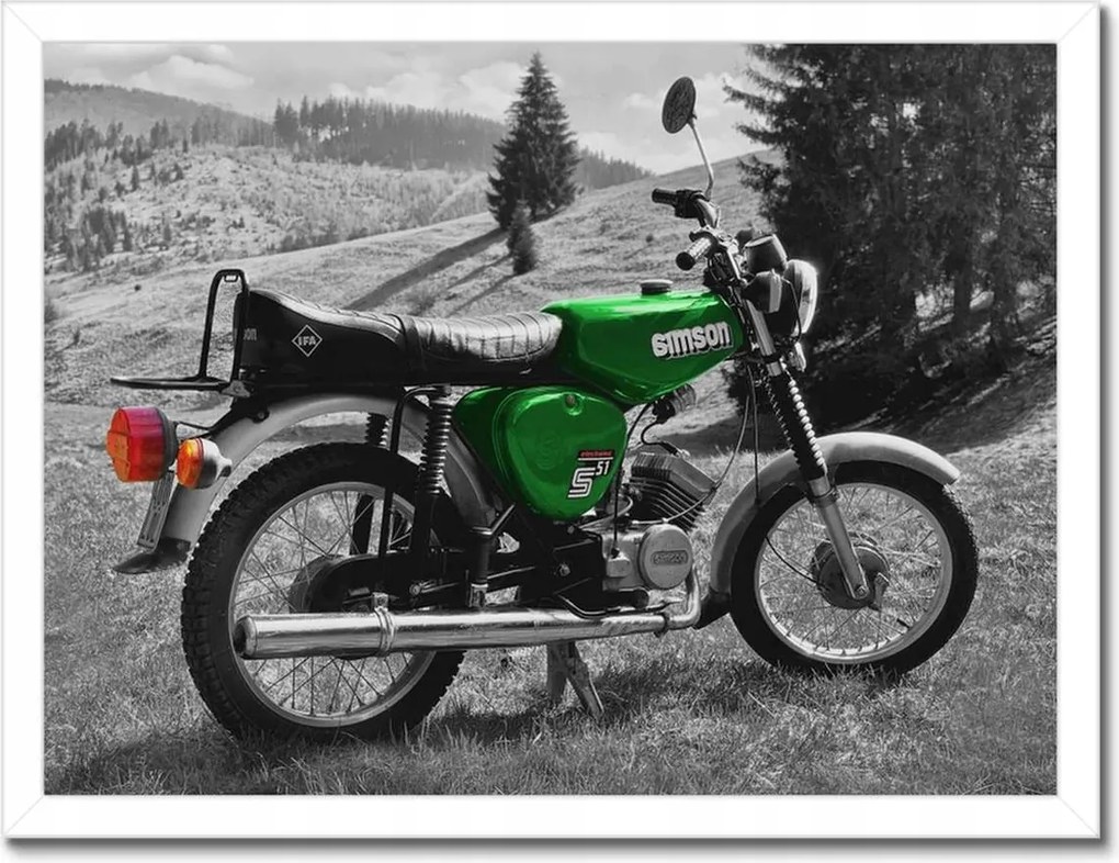 Poszter keretben 40x30 Zöld Simson S51 E