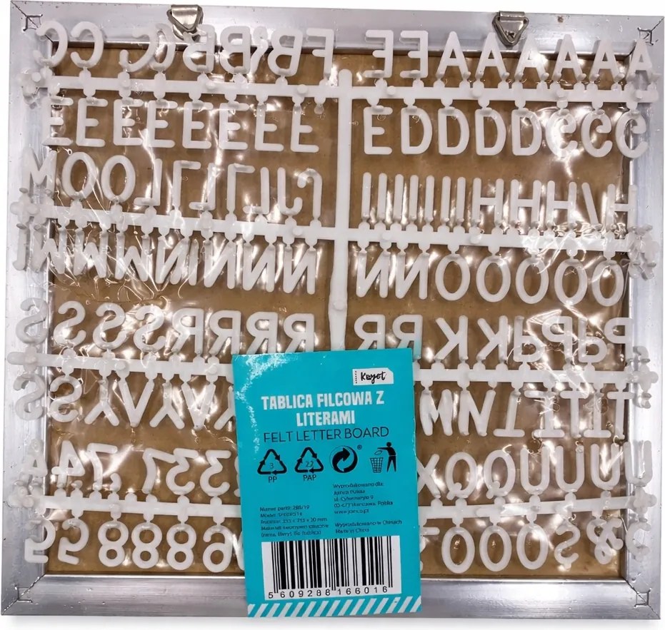 Filc tábla letter board betűkkel 25x25 cm dekoratív