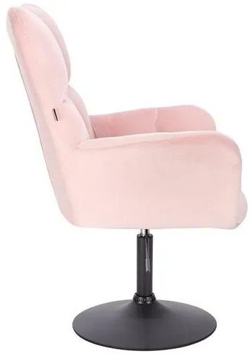 HR650N Púderrózsaszín modern velúr szék fekete lábbal
