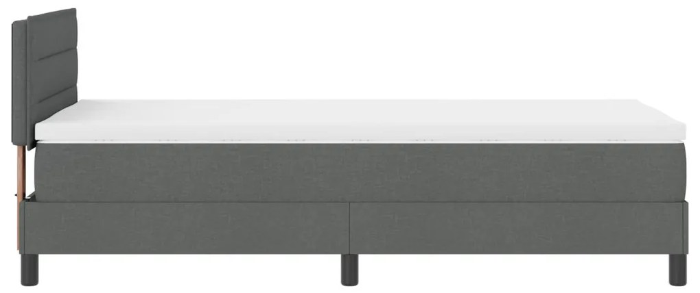 Boxspring Ágy Mattal és LED-del Sötétszürke 90x190 cm Textil