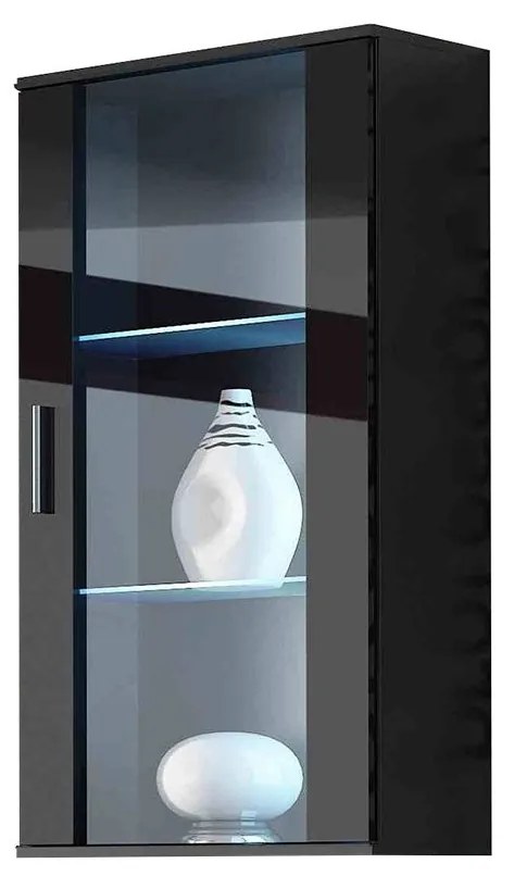Vitrin Belario B2 (fekete + fényes fekete) (RGB LED világítás színes). 1058609