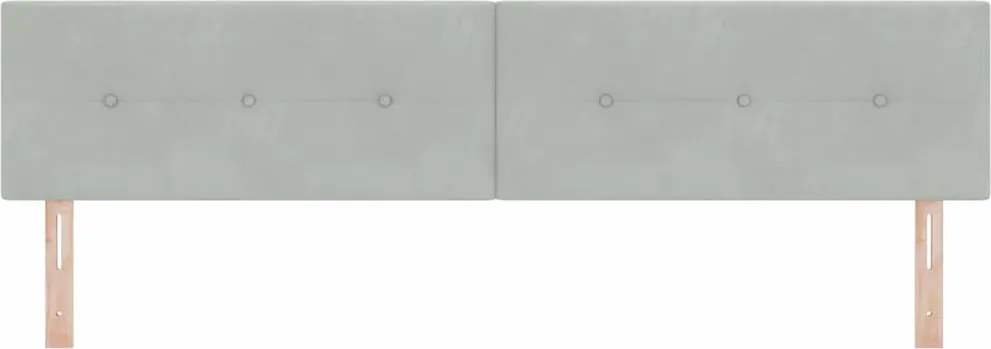 vidaXL Fejtámla Világosszürke 200 cm Bársony