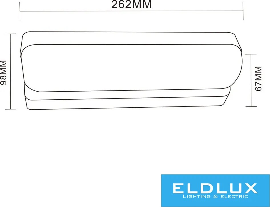 UNIVERSO Kültéri fali lámpa 12w 1200lm 4000k 180° IP65 262×67×98mm fekete