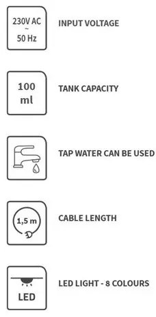 LED RGBW Aroma diffúzor LED/8W/230V 100 ml bagoly
