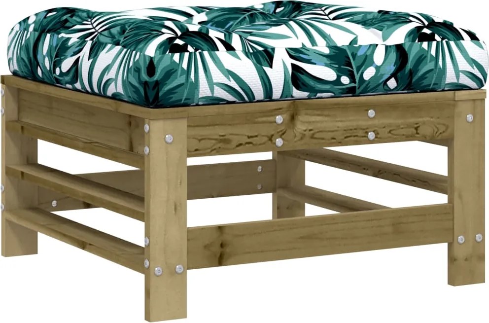 vidaXL impregnált fenyőfa kerti lábzsámoly párnával