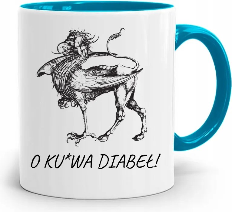 Kék Vicces Bögre Vicces Ördögku*wa nyomott mintával, fényképpel