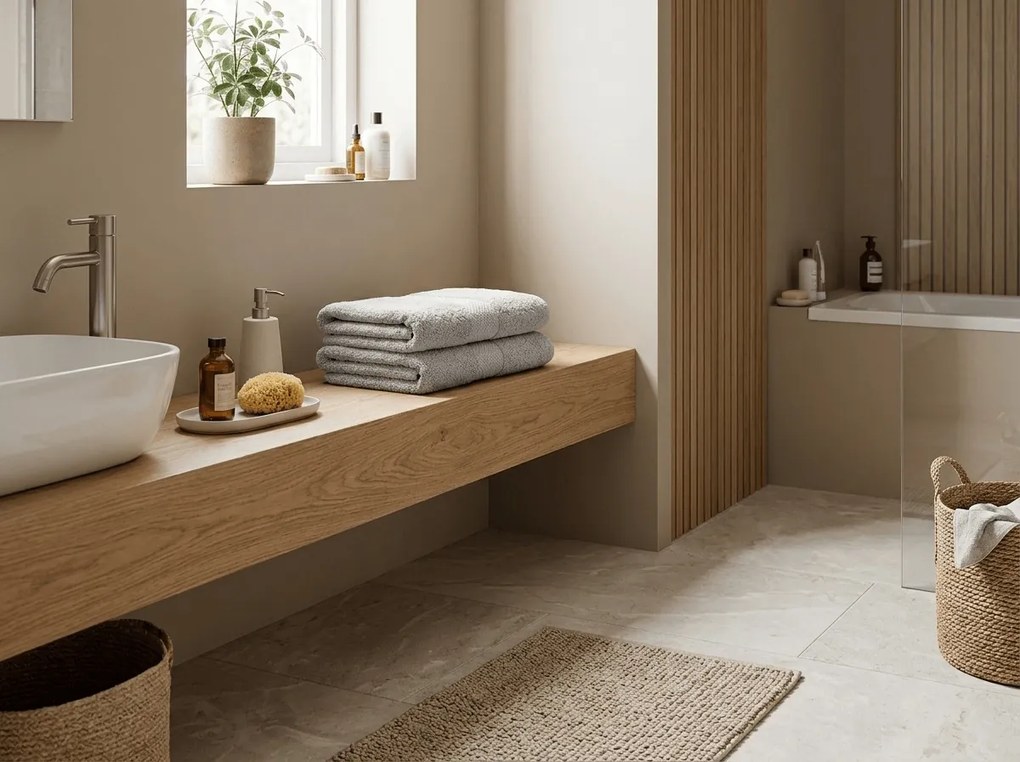 Fürdőlepedő EMBORIA 70x140 cm világosszürke, 100% pamut