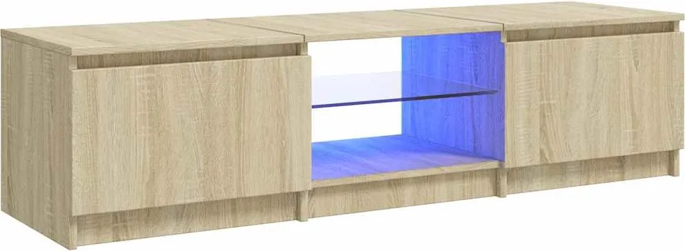 vidaXL sonoma tölgy színű TV-szekrény LED lámpákkal 140x40x36 cm