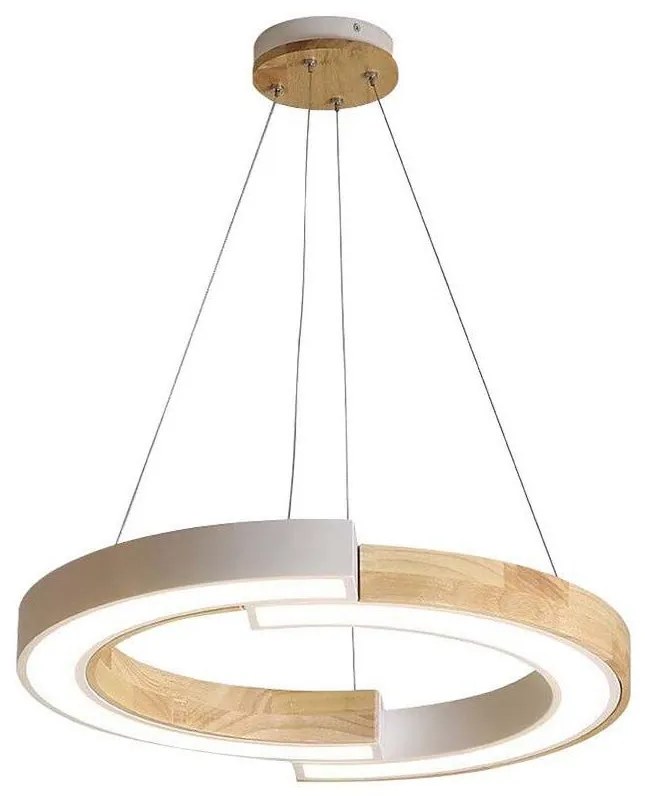 LED Csillár zsinóron LED/32W/230V 4000K fehér/fa