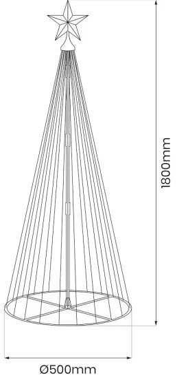 LED RGBW, dimmelhető kültéri karácsonyi dekoráció LED/4W/230V 180 cm IP44 + távirányító