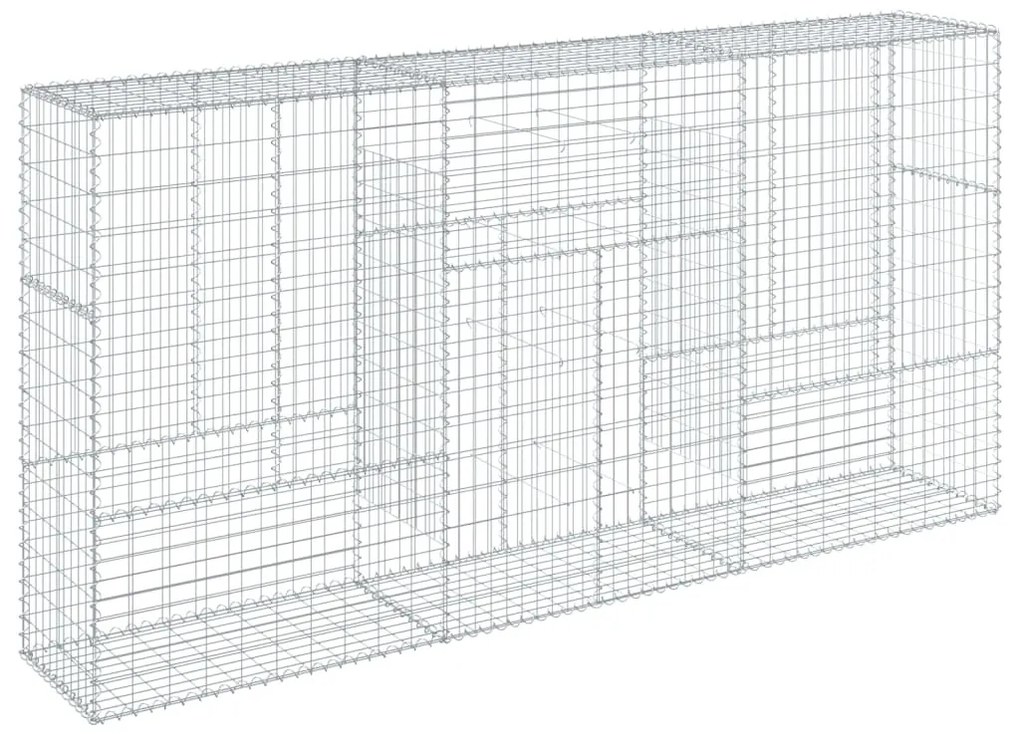 horganyzott vas gabion kosár fedéllel 300 x 50 x 150 cm