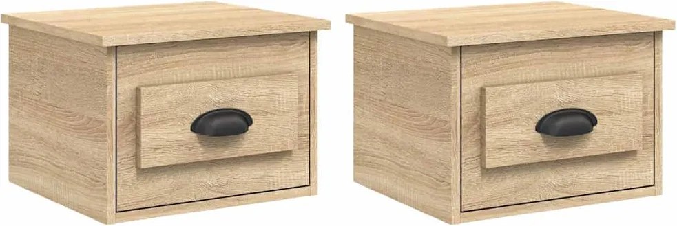 vidaXL 2 db sonoma tölgy falra szerelhető éjjeliszekrény 41,5x36x28 cm