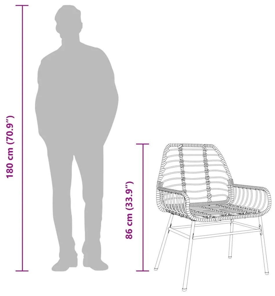 2 db barna polyrattan kerti szék