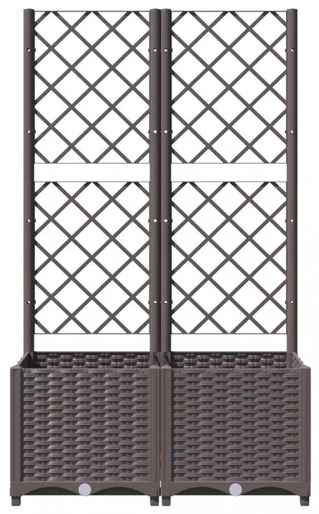 barna polipropilén rácsos kerti ültetőláda 80 x 40 x 136 cm