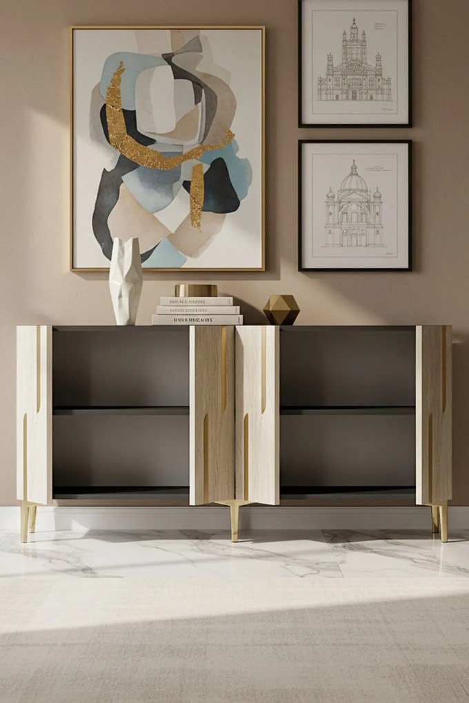 Nota 150 - Anthracite, Travertine, Gold