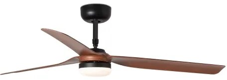 FARO 33817WT-21 - LED Dimmelhető ventilátor PUNT M LED/18W/230V barna/fekete átm. 132 cm WT + távirányító