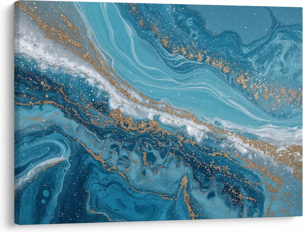 Kép - Világoskék márvány arannyal I. (70x50 cm)