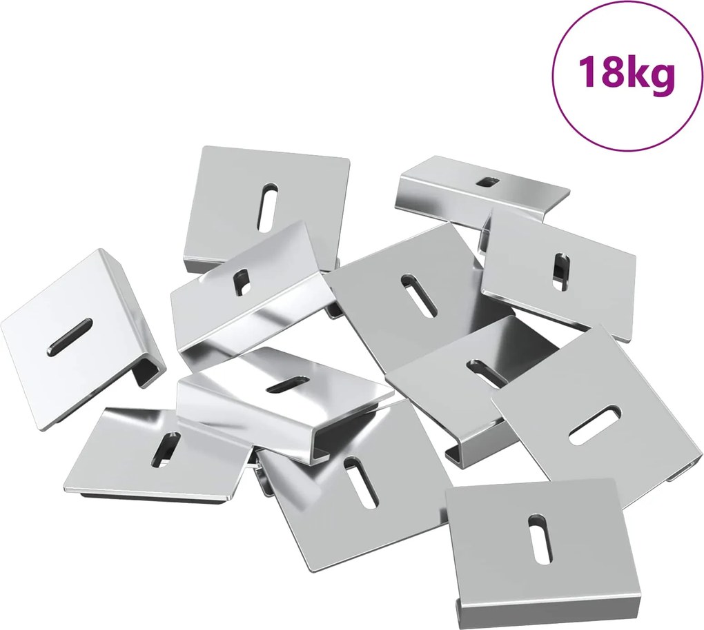 vidaXL Tükör tartó konzol 340 pcs Nikkel 35 x 30 x 8,3 mm Acél