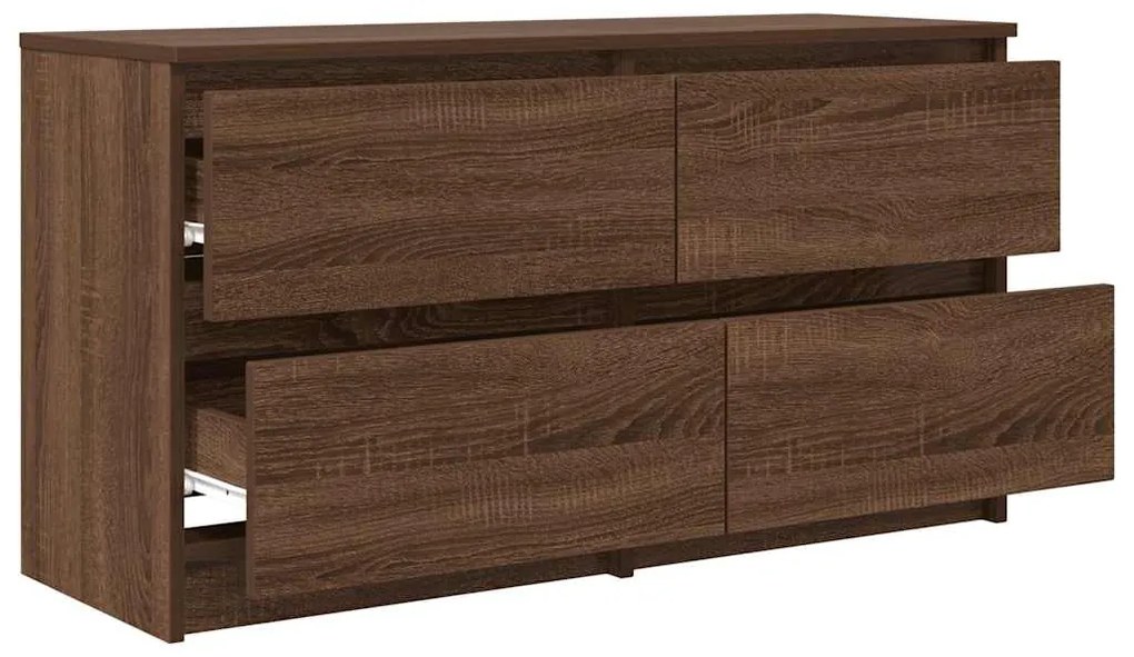 barna tölgyszínű szerelt fa TV-szekrény 100x35x54 cm