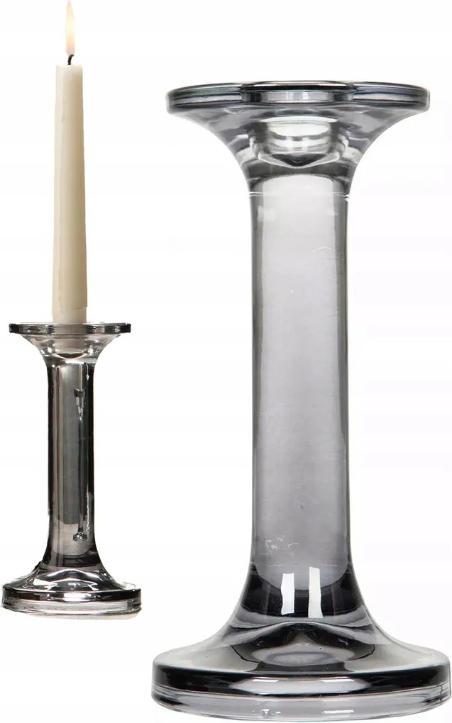 Skandináv Gyertyatartó Üveg kandeláber dekoráció nappali dekoráció 18cm