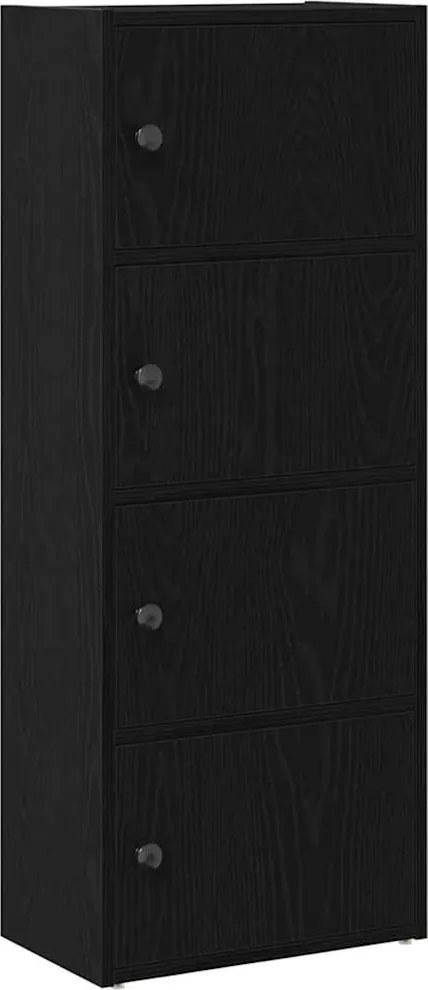 vidaXL Könyvespolc fekete tölgy 40x24x102 cm gépesített fa