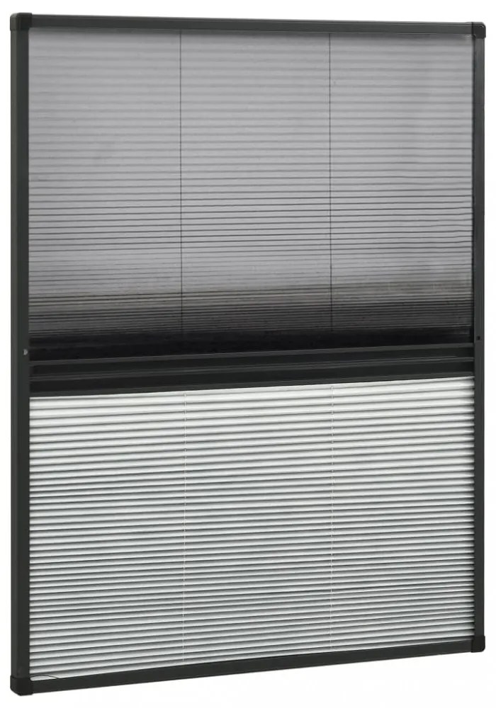 alumínium pliszé ablakszúnyogháló árnyékolóval 80 x 100 cm