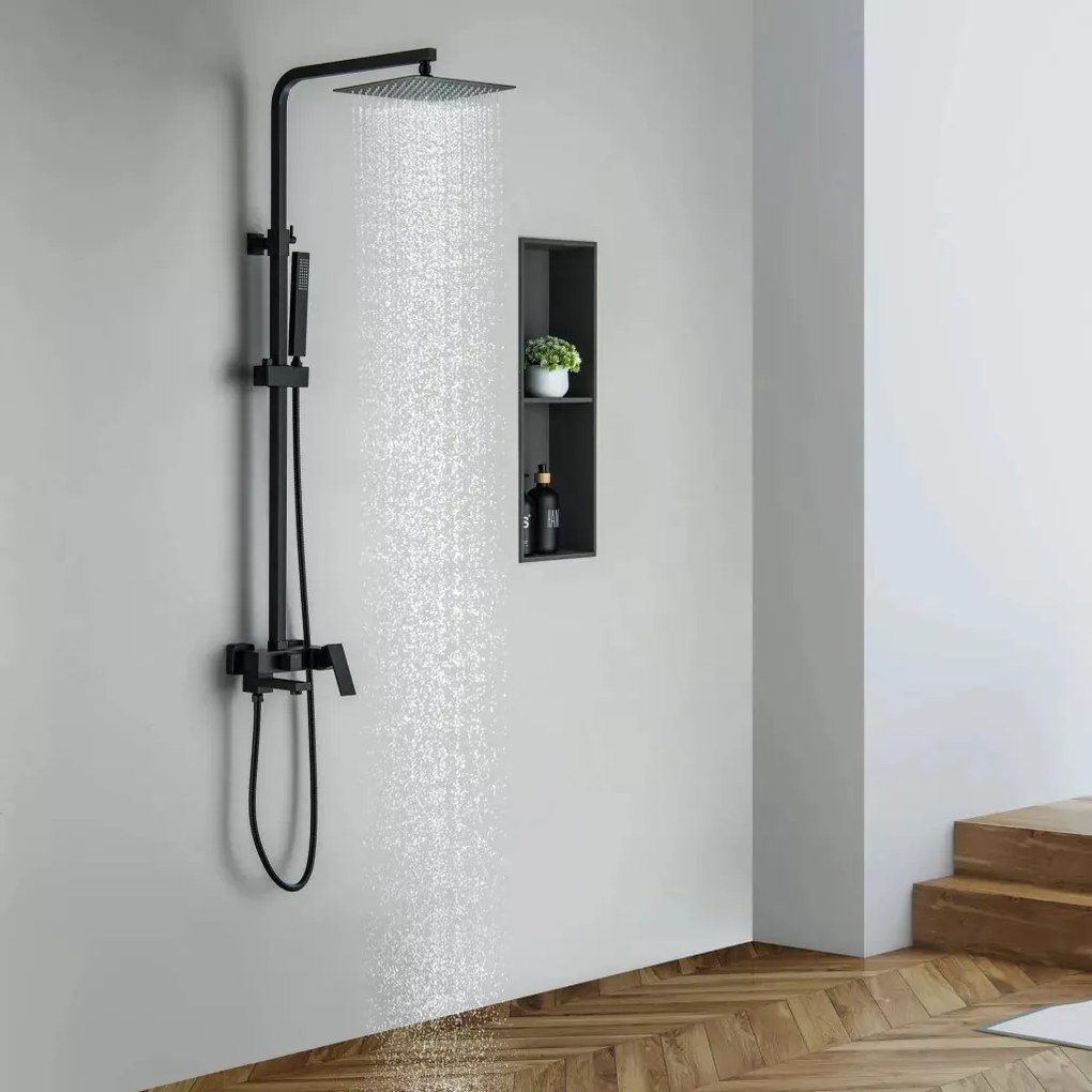 AREZZO design CUBEFIELD 3 funkciós zuhanyrendszer, fekete