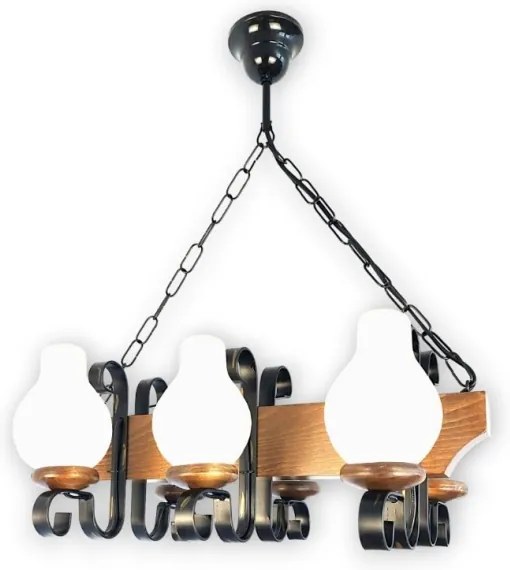 Brilagi - Csillár láncon QUEEN 6xE14/40W/230V bükkfa/dió