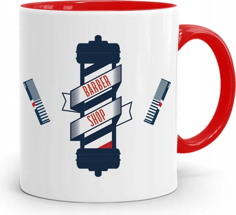 Piros Fodrász Bögre Barber Shop Fodrásznő nyomott mintával