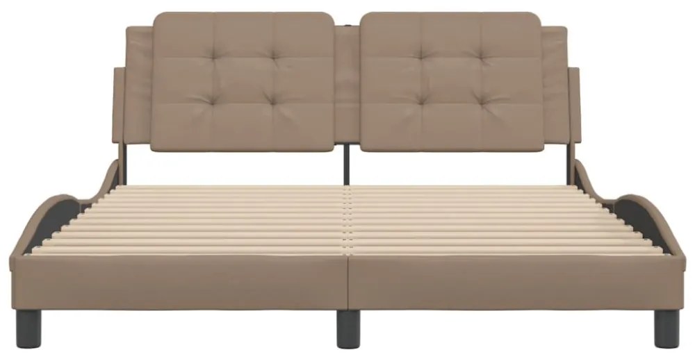 cappuccino színű műbőr ágykeret matrac nélkül Zadar 160x200 cm