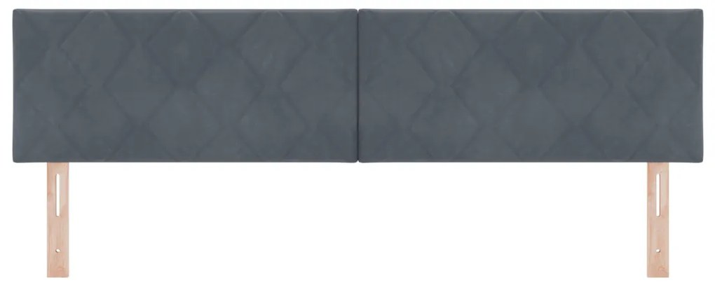 LED Fejtámla Gyémánt Blokkos Design Sötétszürke 180 cm Bársony