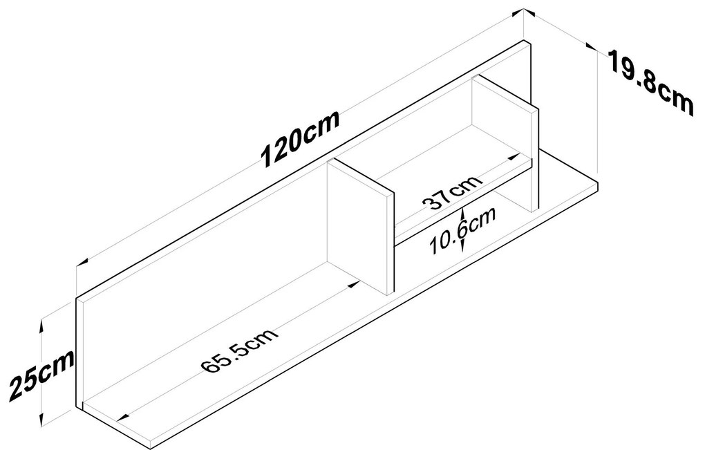 Polc Navope 3 (fehér + dió) . 1095939