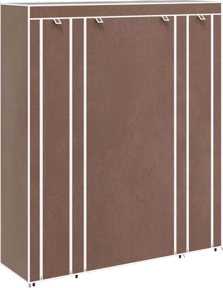 vidaXL barna szövet ruhásszekrény tárolórekeszekkel 45x150x176 cm