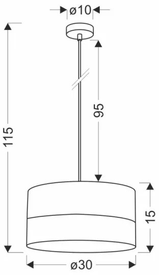 Csillár zsinóron BIANCO 1xE27/40W/230V fehér/barna