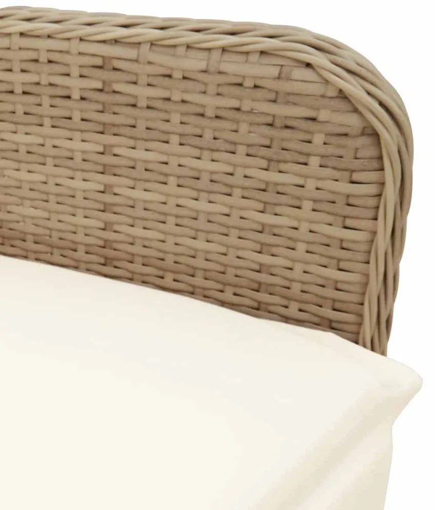 vidaXL 9 részes bézs polyrattan kerti bisztrógarnitúra párnákkal