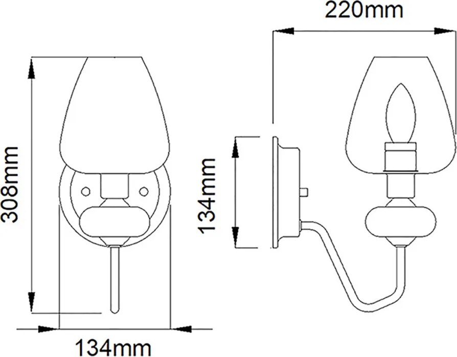 Elstead Lighting ARNAND DL-ARMAND1-AB Fali lámpa 1x40W/E14