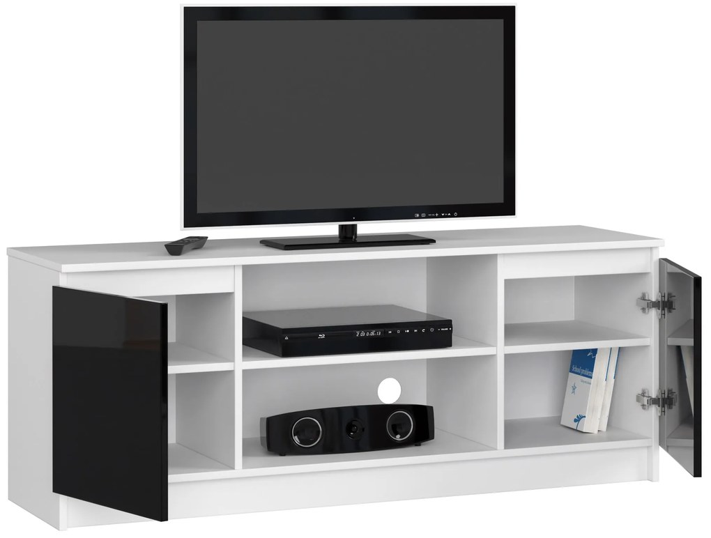 TV asztal Dariel (fehér + fényes fekete). 1069770