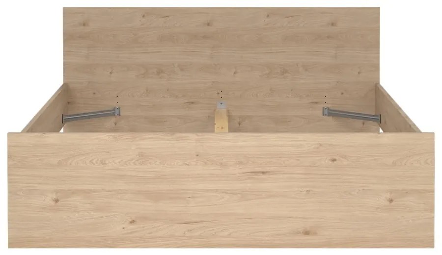 Natúr színű franciaágy tölgyfa dekorral 160x200 cm Naia – Tvilum