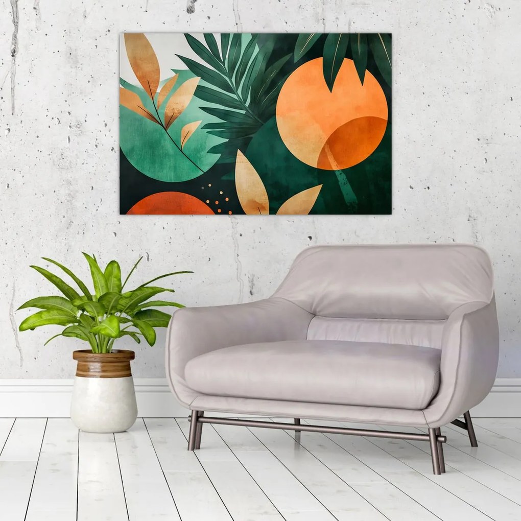 Kép - Geometrikus természeti minták (90x60 cm)