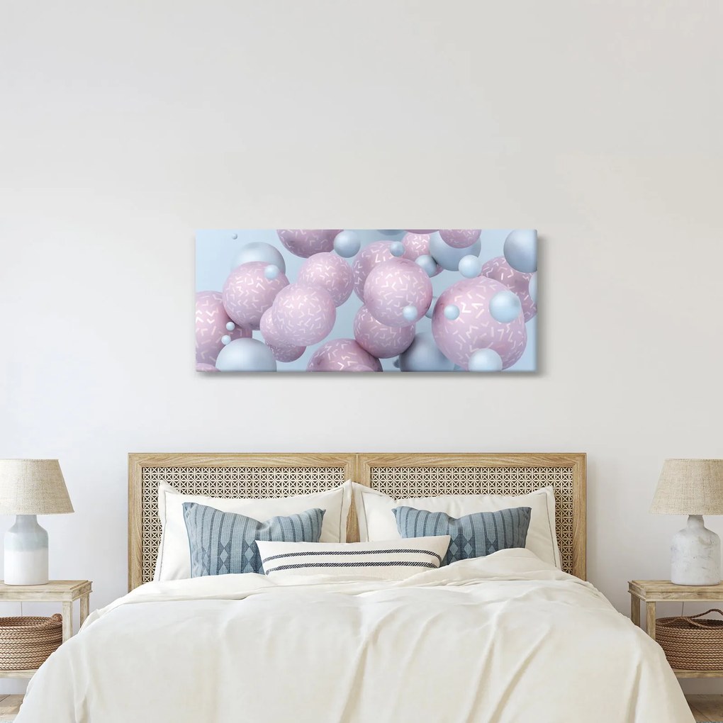 Absztrakt kép - Pasztell gömbök (120x50 cm)