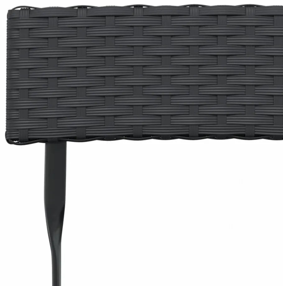 3 részes fekete összecsukható polyrattan bisztrószett