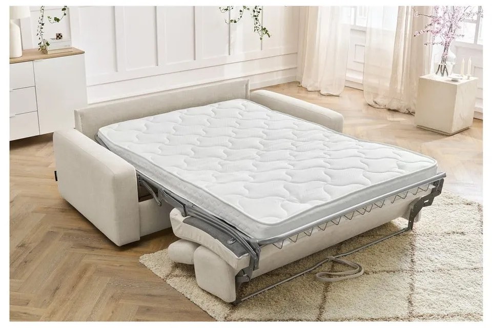 Krémszínű kinyitható kanapé 215 cm Monaco – Bobochic Paris