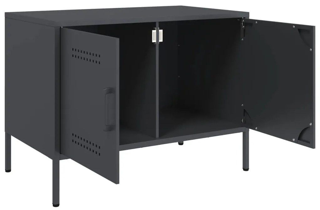 2 db antracitszürke acél TV-szekrény 68 x 39 x 50,5 cm