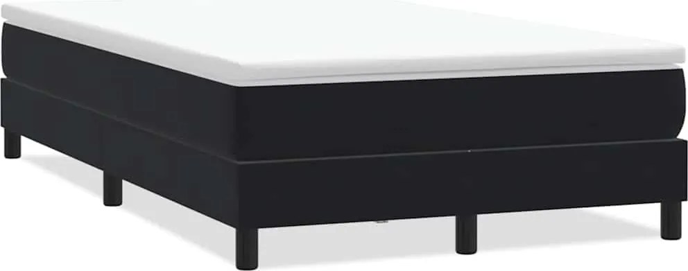 vidaXL fekete bársony rugós ágy matrac nélkül 120x220 cm