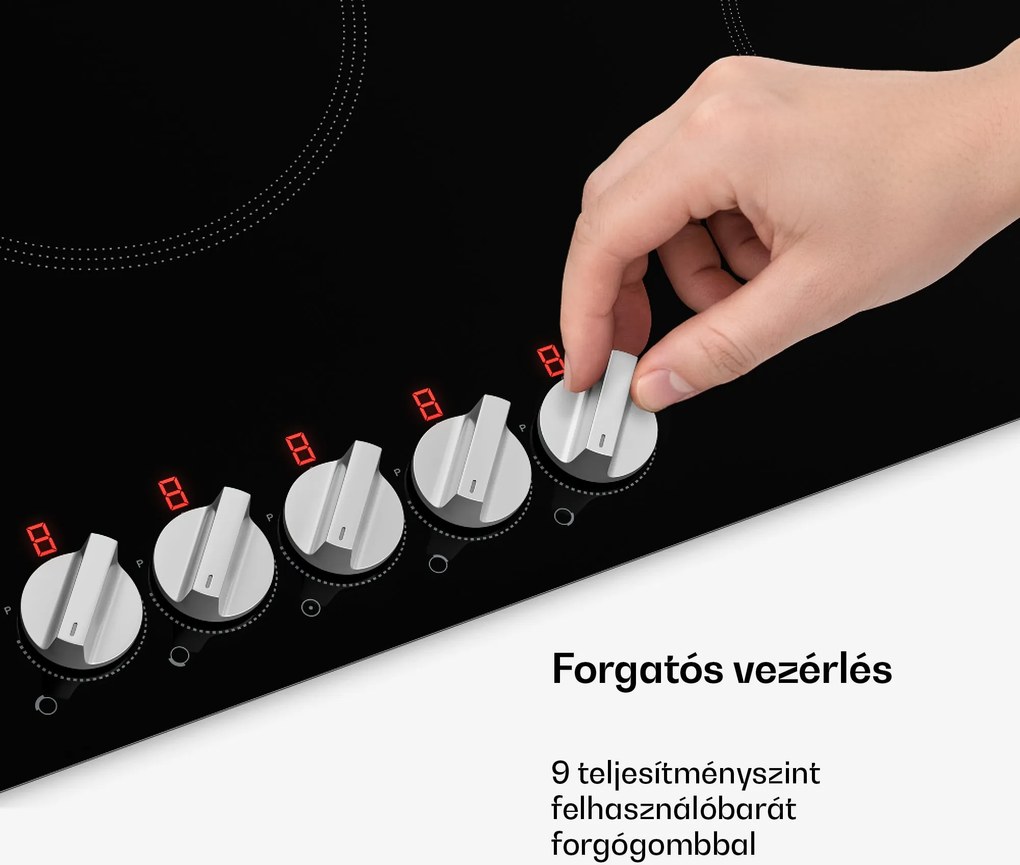 Klarstein Kochheld indukciós főzőlap | Elegáns és erőteljes | 5 főzőzóna | 8700 W | 90 cm